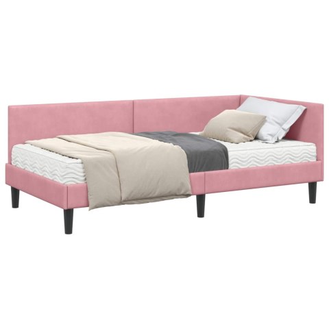 VidaXL Rama Łóżka Narożnego z Materacem 2 szt. różowy 90 x 200 cm