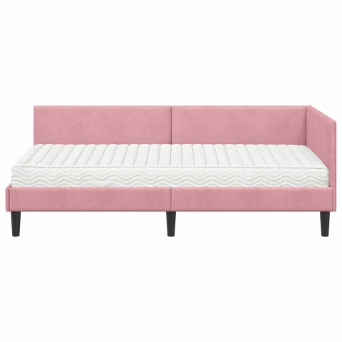 VidaXL Rama Łóżka Narożnego z Materacem 2 szt. różowy 90 x 200 cm