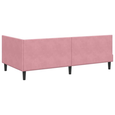 VidaXL Rama Łóżka Narożnego z Materacem 2 szt. różowy 90 x 200 cm