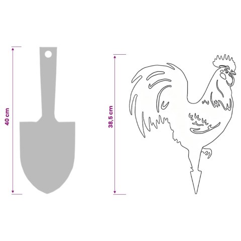 ST STAKE OGRODOWY 38,5 X 33 CM STAL CZARNY