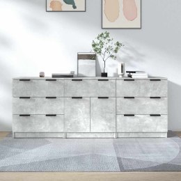 VidaXL Szafki, 3 szt., szarość betonu, materiał drewnopochodny