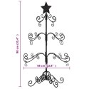 METALOWA CHOINKA ŚWIĄTECZNA, DO DEKORACJI, CZARNA, 90 CM