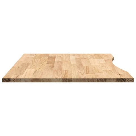 VidaXL Blat biurka, surowe, 100x80x2,5 cm, lite drewno dębowe