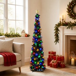 VidaXL Choinka LED pop-up z gwiazdą na czubku 150 cm 50 LED PET Czarny