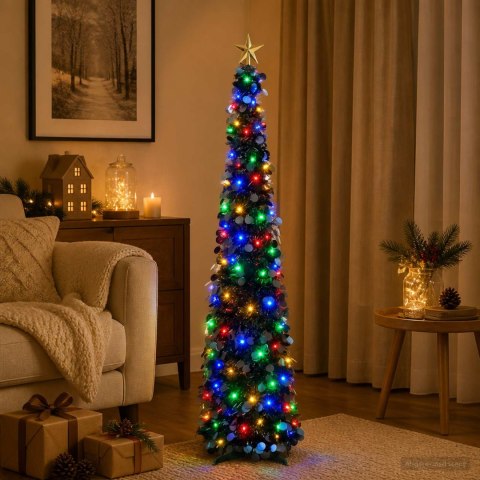 VidaXL Choinka LED pop-up z gwiazdą na czubku 150 cm 50 LED PET Czarny