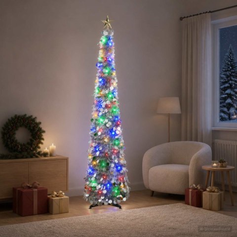 VidaXL Choinka LED pop-up z gwiazdą na czubku 180 cm 100 LED PET