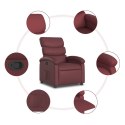 VidaXL Fotel rozkładany, czerwone wino, sztuczna skóra