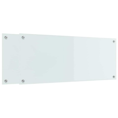 VidaXL Panel kuchenny 2 szt. Biały 100 x 40 cm szkło hartowane