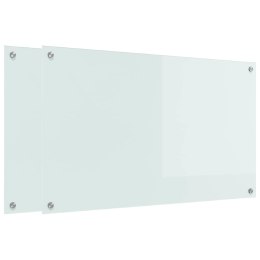 VidaXL Panel kuchenny 2 szt. Biały 100 x 60 cm szkło hartowane
