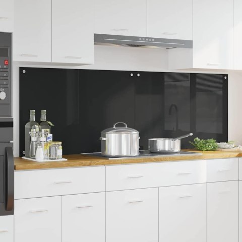 VidaXL Panel kuchenny 2 szt. Czarny 90 x 60 cm szkło hartowane