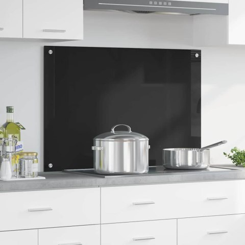 VidaXL Panel kuchenny Czarny 90 x 60 cm szkło hartowane