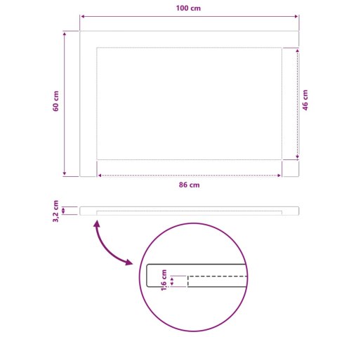 VidaXL Prostokątny Blat Stołu 100 x 60 x 3,2 cm Prostokątny