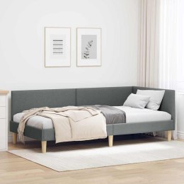 VidaXL Rama łóżka narożnego Ciemnoszary 90 x 190 cm tkanina