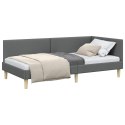 VidaXL Rama łóżka narożnego Ciemnoszary 90 x 190 cm tkanina