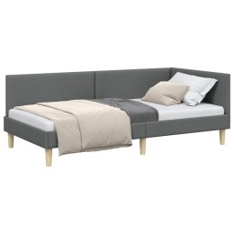 VidaXL Rama łóżka narożnego Ciemnoszary 90 x 190 cm tkanina