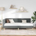 VidaXL Rama łóżka narożnego Ciemnoszary 90 x 190 cm tkanina