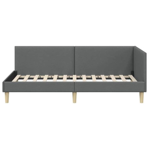 VidaXL Rama łóżka narożnego Ciemnoszary 90 x 190 cm tkanina