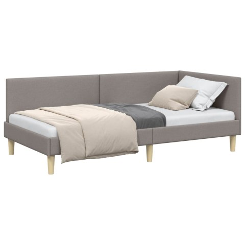 VidaXL Rama łóżka narożnego Ciemnoszary 90 x 200 cm tkanina