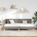 VidaXL Rama łóżka narożnego Ciemnoszary 90 x 200 cm tkanina