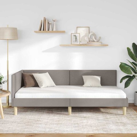 VidaXL Rama łóżka narożnego Ciemnoszary 90 x 200 cm tkanina