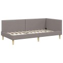 VidaXL Rama łóżka narożnego Ciemnoszary 90 x 200 cm tkanina