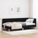 VidaXL Rama łóżka narożnego Czarny 90 x 190 cm tkanina