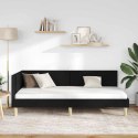 VidaXL Rama łóżka narożnego Czarny 90 x 190 cm tkanina