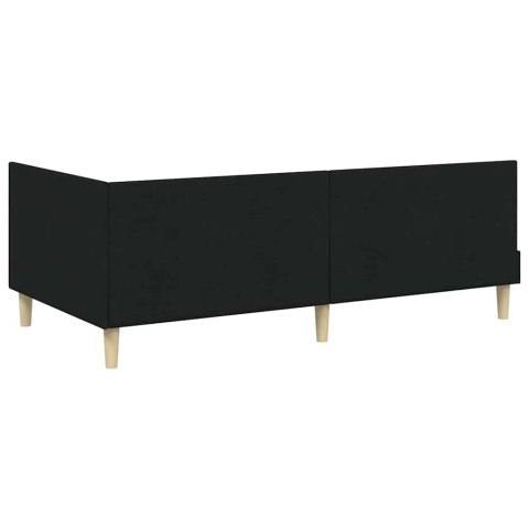 VidaXL Rama łóżka narożnego Czarny 90 x 190 cm tkanina
