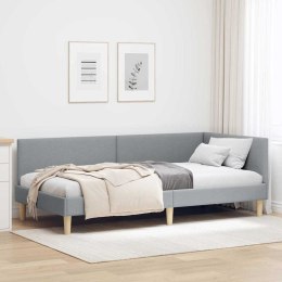 VidaXL Rama łóżka narożnego Jasnoszary 90 x 190 cm tkanina