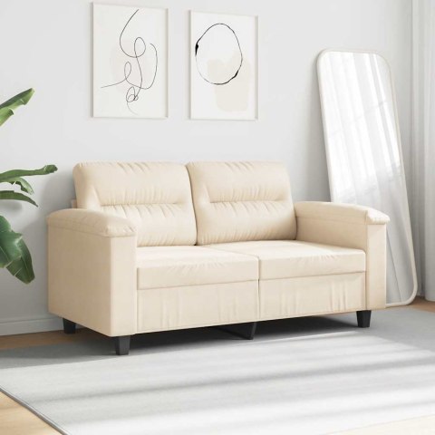 VidaXL Sofa 2-osobowa, beżowy, 120 cm, obity mikrofibrą