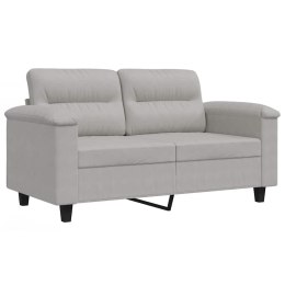 VidaXL Sofa 2-osobowa, jasnoszara, 120 cm, tapicerowana mikrofibrą