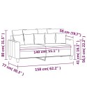 VidaXL Sofa 2-osobowa, kremowy, 140 cm, tapicerowana aksamitem
