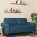 VidaXL Sofa 2-osobowa, niebieski, 140 cm, tapicerowana aksamitem