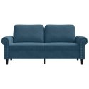 VidaXL Sofa 2-osobowa, niebieski, 140 cm, tapicerowana aksamitem