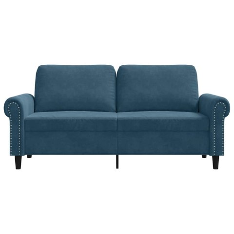 VidaXL Sofa 2-osobowa, niebieski, 140 cm, tapicerowana aksamitem