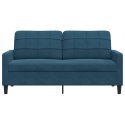 VidaXL Sofa 2-osobowa, niebieski, 140 cm, tapicerowana aksamitem