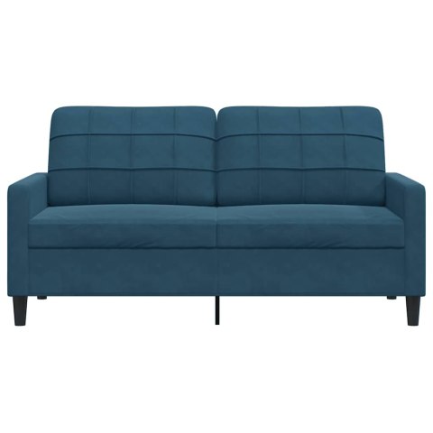 VidaXL Sofa 2-osobowa, niebieski, 140 cm, tapicerowana aksamitem