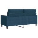 VidaXL Sofa 2-osobowa, niebieski, 140 cm, tapicerowana aksamitem