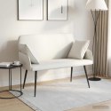 VidaXL Sofa dwuosobowa na metalowych nóżkach 2-osobowy Biały Ekoskóra