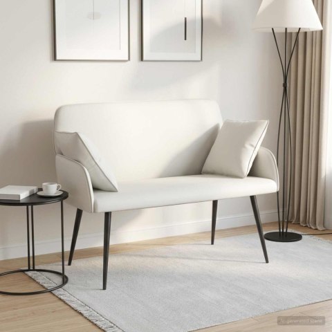 VidaXL Sofa dwuosobowa na metalowych nóżkach 2-osobowy Biały Ekoskóra