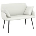 VidaXL Sofa dwuosobowa na metalowych nóżkach 2-osobowy Biały Ekoskóra
