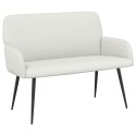 VidaXL Sofa dwuosobowa na metalowych nóżkach 2-osobowy Biały Ekoskóra