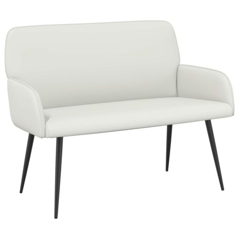 VidaXL Sofa dwuosobowa na metalowych nóżkach 2-osobowy Biały Ekoskóra