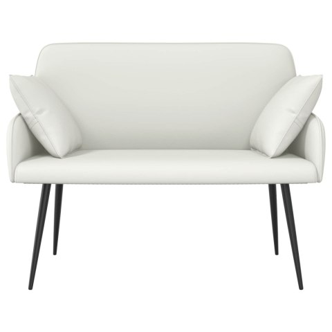 VidaXL Sofa dwuosobowa na metalowych nóżkach 2-osobowy Biały Ekoskóra