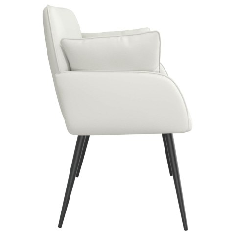 VidaXL Sofa dwuosobowa na metalowych nóżkach 2-osobowy Biały Ekoskóra