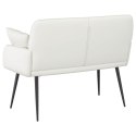 VidaXL Sofa dwuosobowa na metalowych nóżkach 2-osobowy Biały Ekoskóra