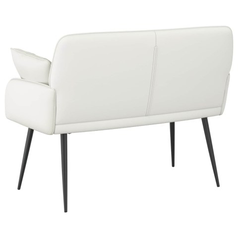 VidaXL Sofa dwuosobowa na metalowych nóżkach 2-osobowy Biały Ekoskóra