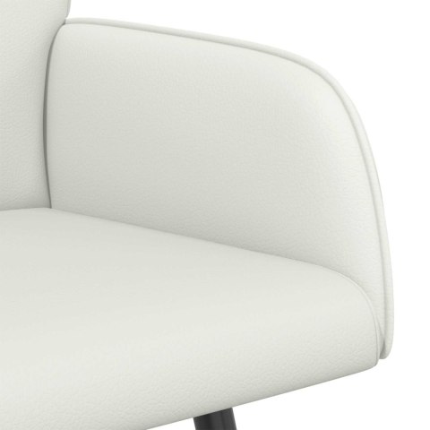 VidaXL Sofa dwuosobowa na metalowych nóżkach 2-osobowy Biały Ekoskóra
