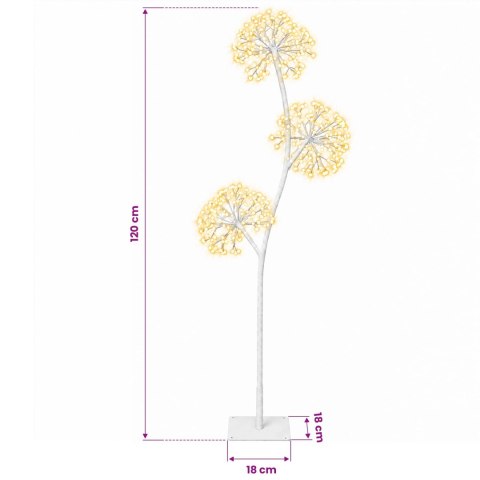 VidaXL Choinka LED w kształcie litery S Biały 18 x 18 x 120 cm Stal