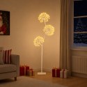 VidaXL Choinka LED w kształcie litery S Biały 18 x 18 x 150 cm Stal